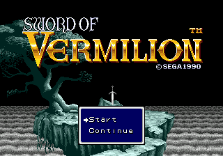 Sword of Vermilion — Title screen