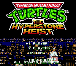 Teenage Mutant Ninja Turtles : The Hyperstone Heist — Title screen