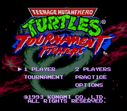 Teenage Mutant Ninja Turtles : Tournament Fighters — Title screen