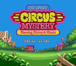 The Great Circus Mystery Starring Mickey & Minnie — Title screen