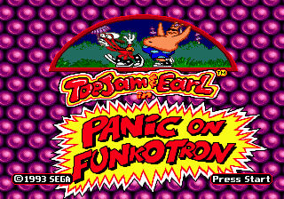 ToeJam & Earl in Panic on Funkotron — Title screen