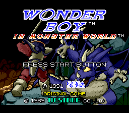 Wonder Boy in Monster World — Title screen