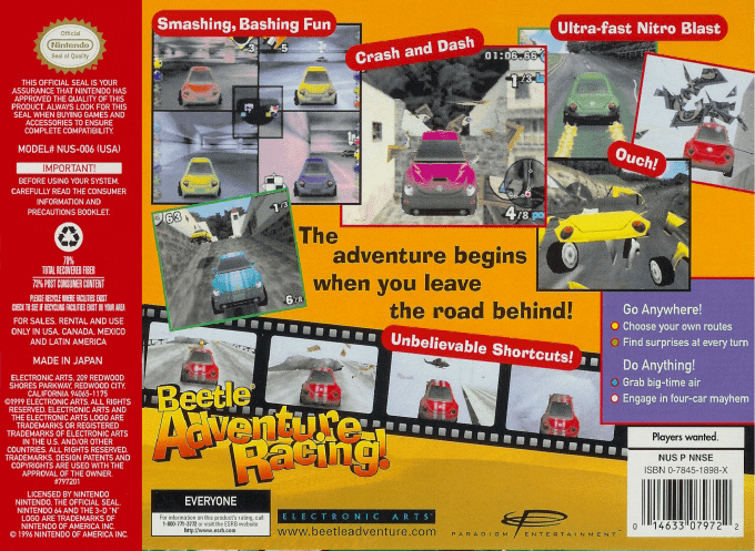 Beetle Adventure Racing! — Box back