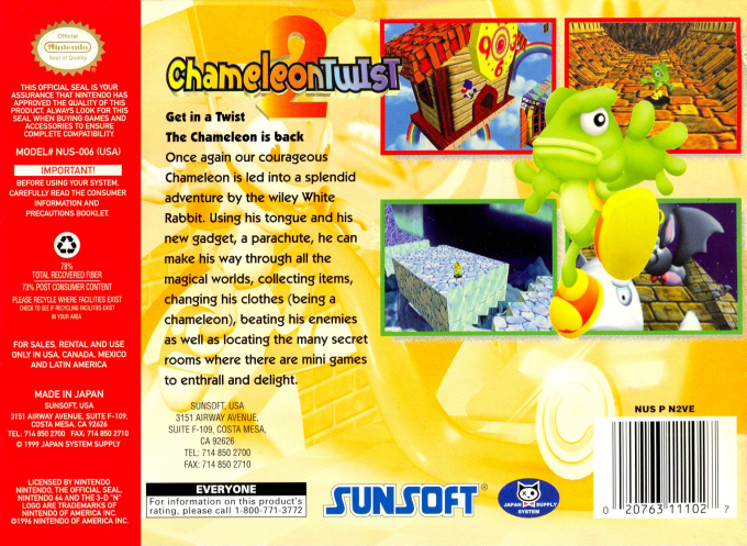 Chameleon Twist 2 — Box back