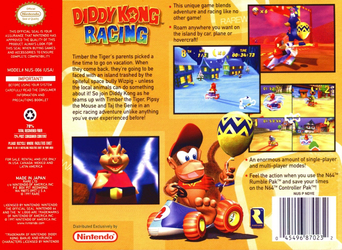 Diddy Kong Racing — Box back