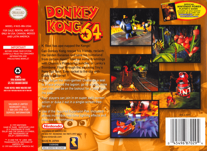 Donkey Kong 64 — Box back