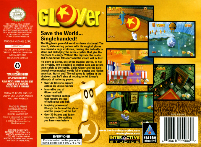 Glover — Box back