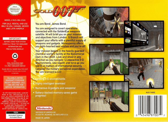 GoldenEye 007 — Box back