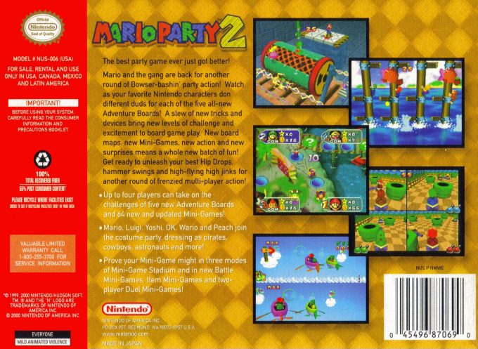 Mario Party 2 — Box back