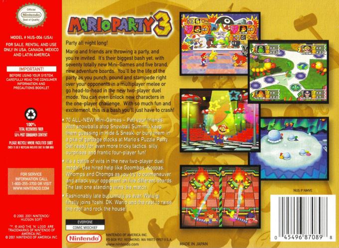 Mario Party 3 — Box back