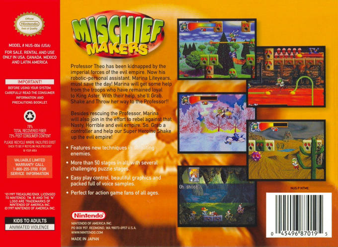 Mischief Makers — Box back