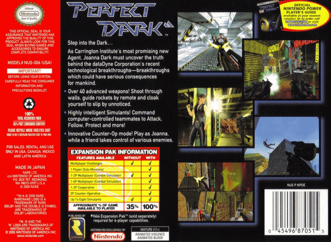 Perfect Dark — Box back