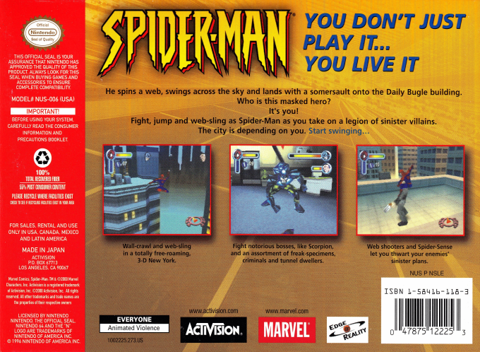 Spider-Man — Box back
