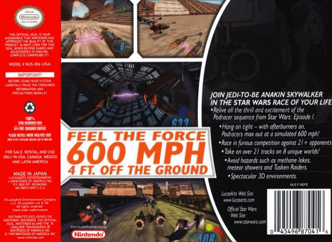 Star Wars Episode I : Racer — Box back