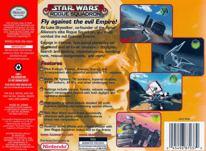 Star Wars : Rogue Squadron — Box back