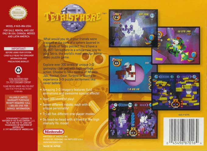 Tetrisphere — Box back