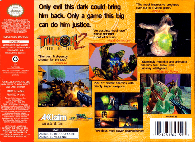Turok 2 : Seeds Of Evil — Box back