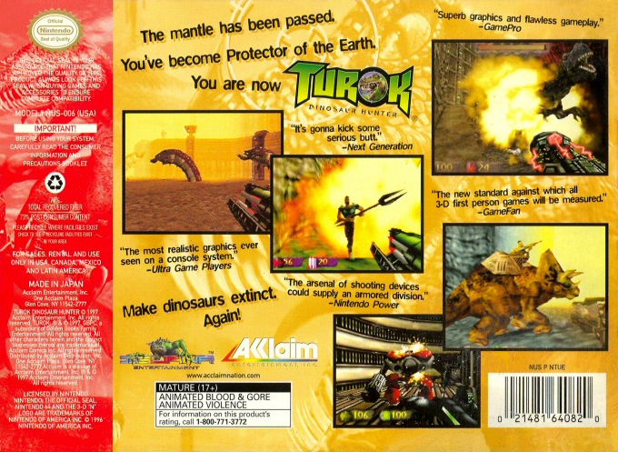 Turok : Dinosaur Hunter — Box back