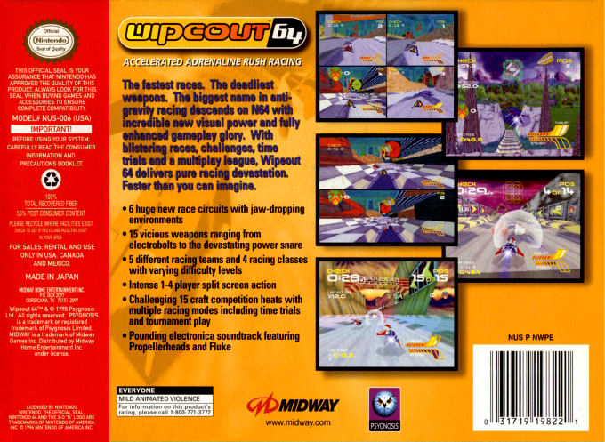 WipEout 64 — Box back