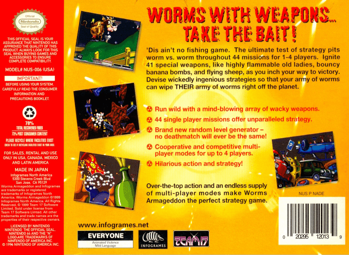 Worms Armageddon — Box back