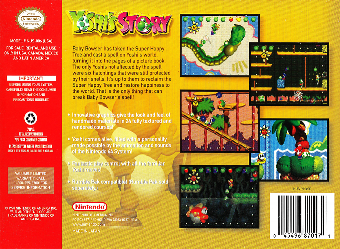 Yoshi's Story — Box back