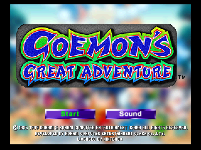 Goemon's Great Adventure — Title screen