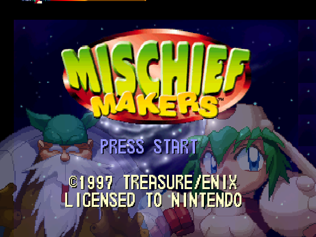 Mischief Makers — Title screen