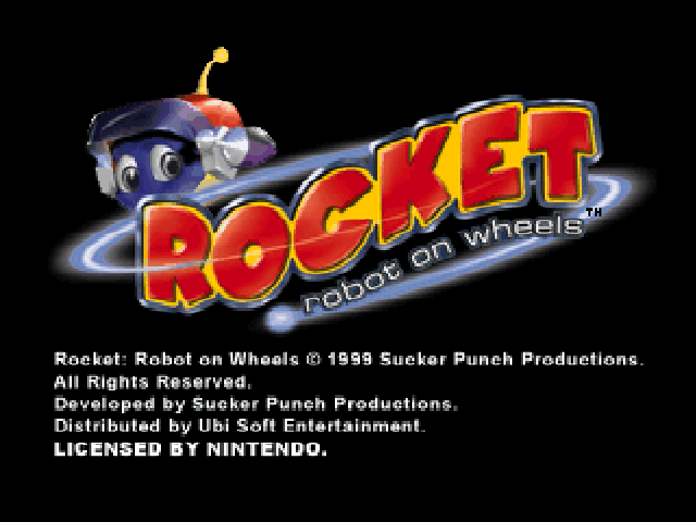 Rocket : Robot On Wheels — Title screen