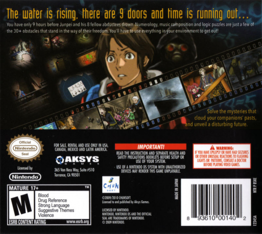 999 : Nine Hours Nine Persons Nine Doors — Box back