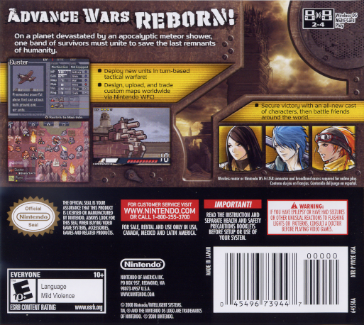Advance Wars: Days of Ruin — Box back