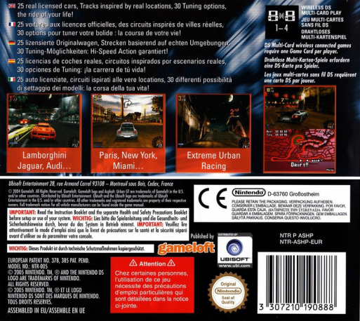 Asphalt : Urban GT — Box back