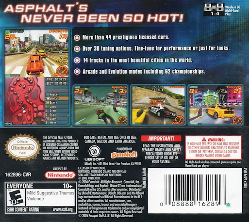 Asphalt : Urban GT 2 — Box back