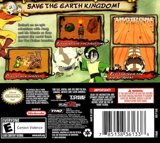 Avatar : The Last Airbender – The Burning Earth — Box back