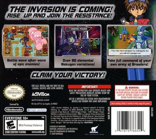 Bakugan - Rise of the Resistance — Box back