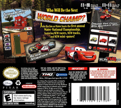 Cars - Mater-National Championship — Box back
