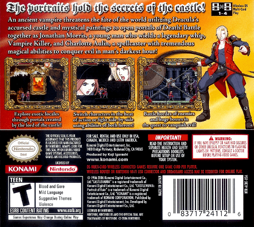 Castlevania : Portrait of Ruin — Box back