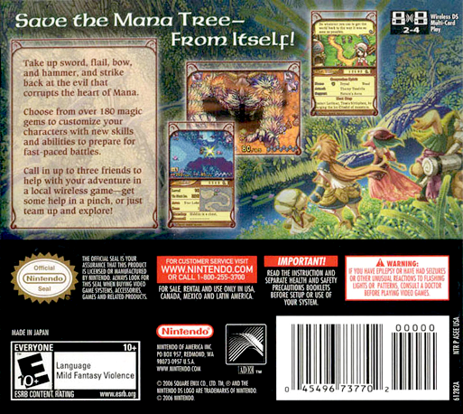 Children of Mana — Box back