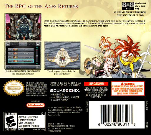Chrono Trigger — Box back