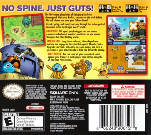 Dragon Quest Heroes : Rocket Slime — Box back