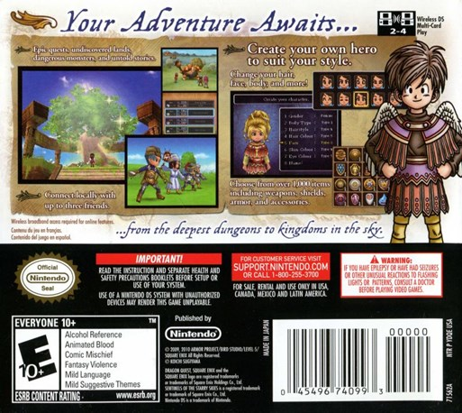 Dragon Quest IX - Sentinels of the Starry Skies — Box back