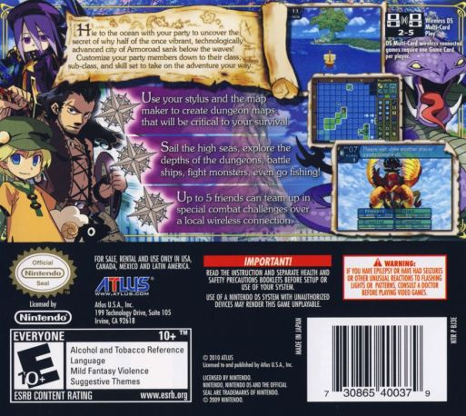 Etrian Odyssey III - The Drowned City — Box back