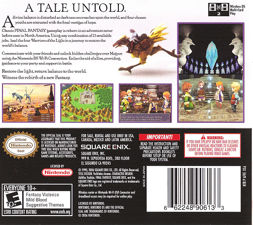 Final Fantasy III — Box back