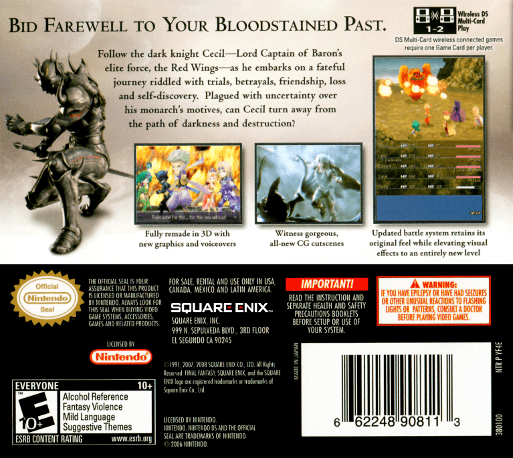 Final Fantasy IV — Box back
