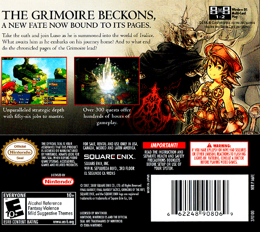Final Fantasy Tactics A2 : Grimoire of the Rift — Box back