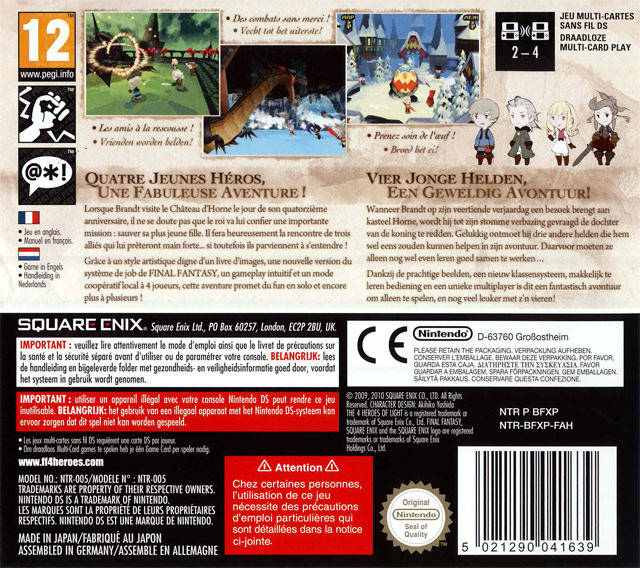 Final Fantasy : The 4 Heroes of Light — Box back