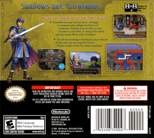 Fire Emblem : Shadow Dragon — Box back
