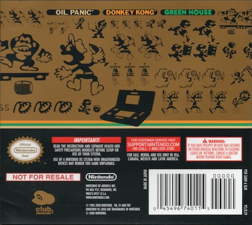 Game & Watch Collection — Box back