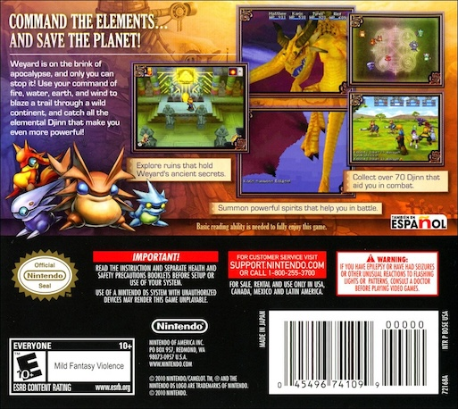 Golden Sun : Dark Dawn — Box back
