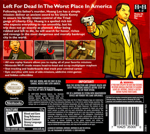 Grand Theft Auto - Chinatown Wars — Box back