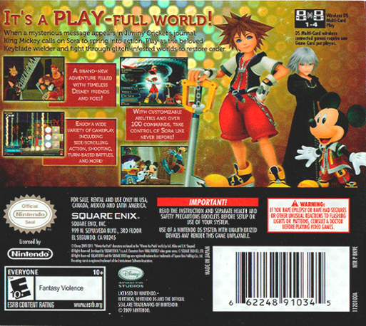 Kingdom Hearts Re:coded — Box back